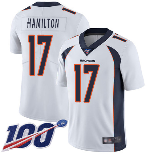 Men Denver Broncos 17 DaeSean Hamilton White Vapor Untouchable Limited Player 100th Season Football NFL Jersey